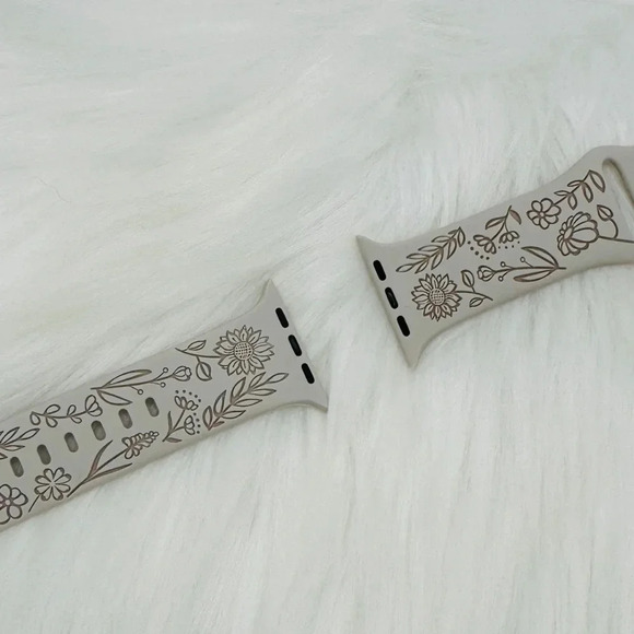 Floral Design Apple Watch Bands  42mm 44mm 45mm 49mm Bundle 1 - Picture 5 of 7